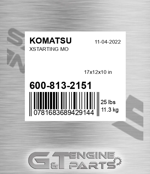 600-813-2151 Xstarting Mo for KOMATSU