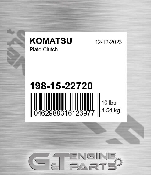 198-15-22720 Plate Clutch for KOMATSU