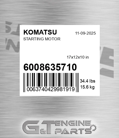 600-863-5710 Starting Motor