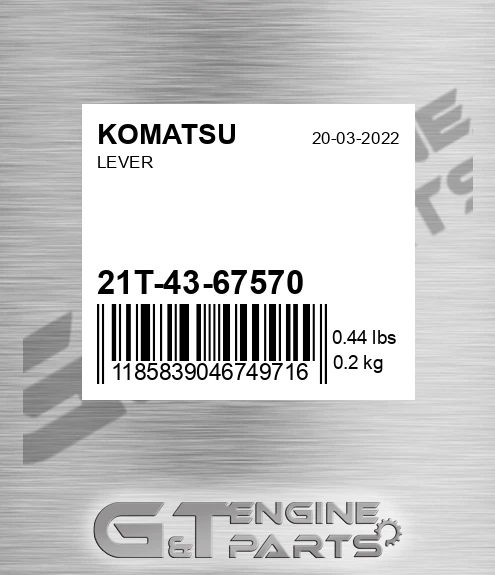 21T-43-67570 Lever for KOMATSU