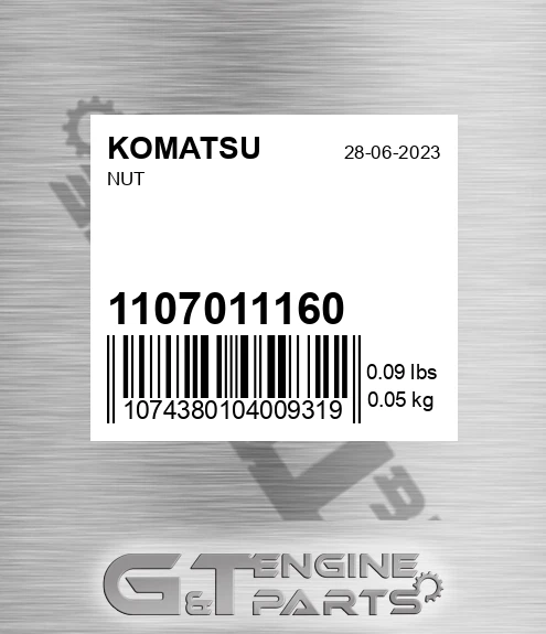 110-70-11160 Nut for KOMATSU