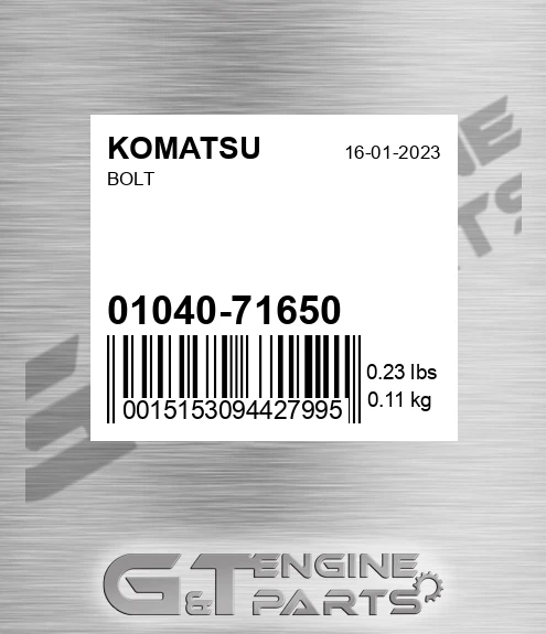 01040-71650 Bolt for KOMATSU