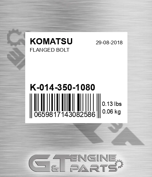 K-014-350-1080 Flanged Bolt for KOMATSU