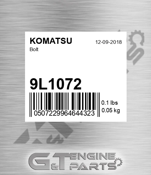 9L1072 Bolt for KOMATSU