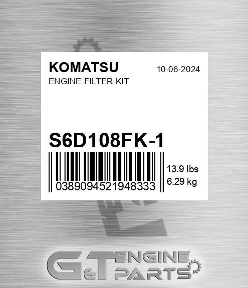 S6D108FK-1 Engine Filter Kit for KOMATSU