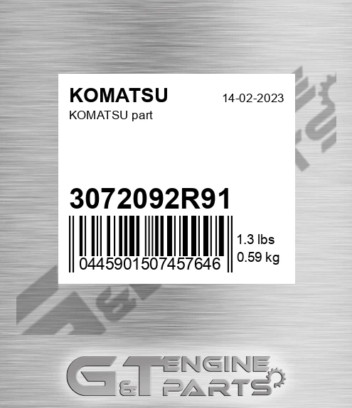 3072092R91 KOMATSU Part