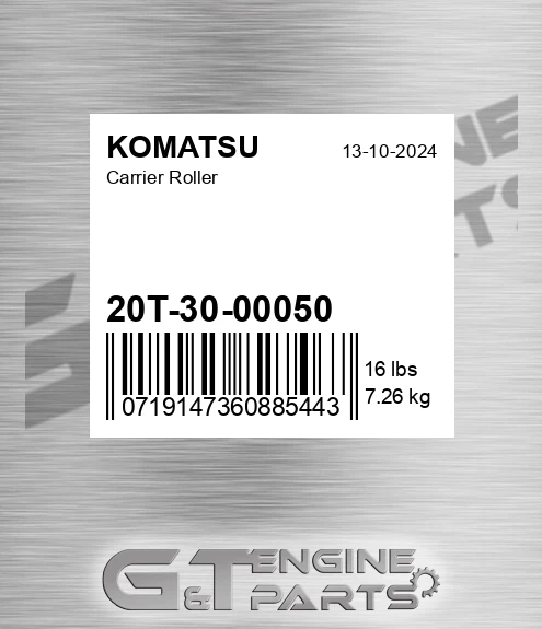 20T-30-00050 Tcr Asy Pc120 for KOMATSU