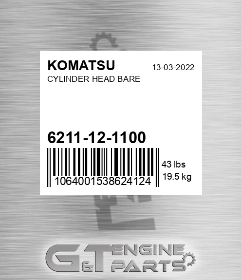 6211-12-1100 Cylinder Head Bare for KOMATSU