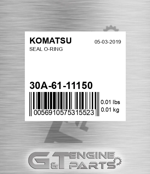 30A-61-11150 Seal O-ring for KOMATSU