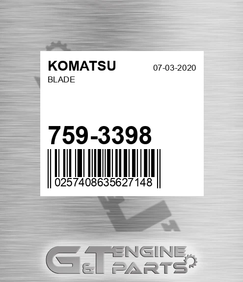 759-3398 Blade for KOMATSU