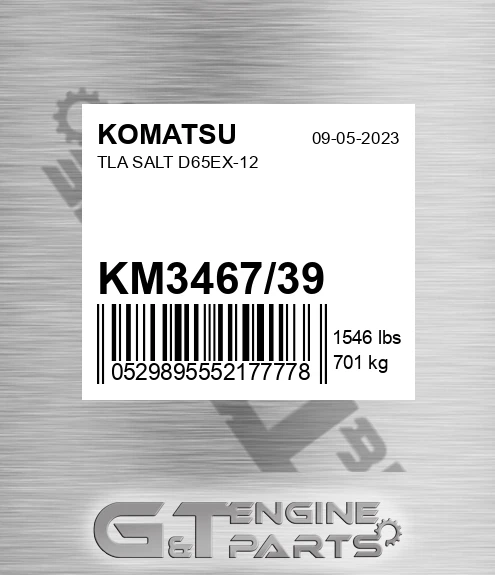 KM3467/39 Tla Salt D65ex-12 for KOMATSU