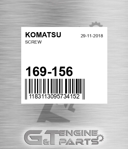 169-156 Screw for KOMATSU