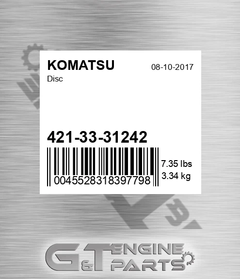 421-33-31242 Disc for KOMATSU
