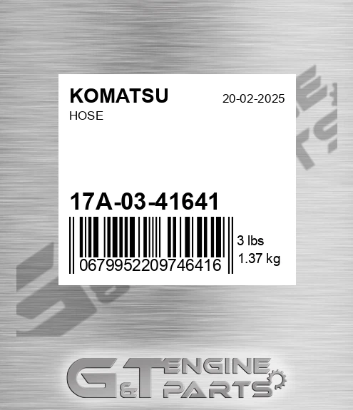 17A-03-41641 Hose for KOMATSU