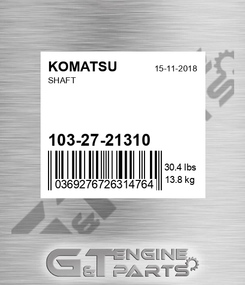 103-27-21310 Shaft for KOMATSU