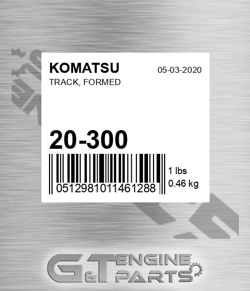 20300 Track, Formed for KOMATSU