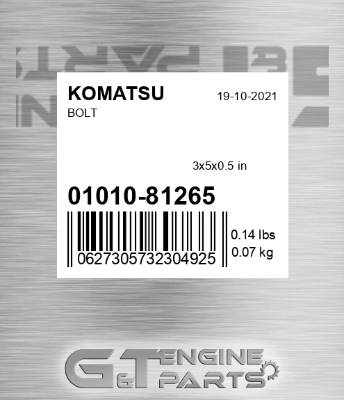 01010-81265 Bolt for KOMATSU