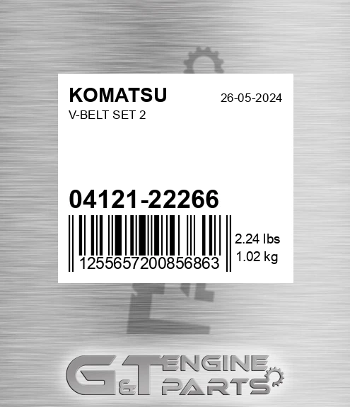 04121-22266 V-belt Set 2 for KOMATSU
