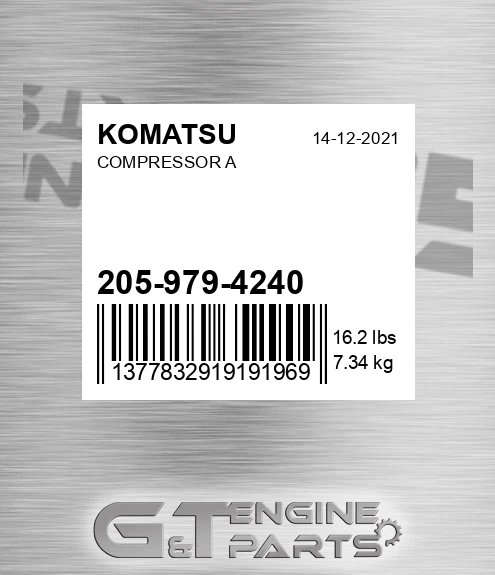 205-979-4240 Compressor A for KOMATSU
