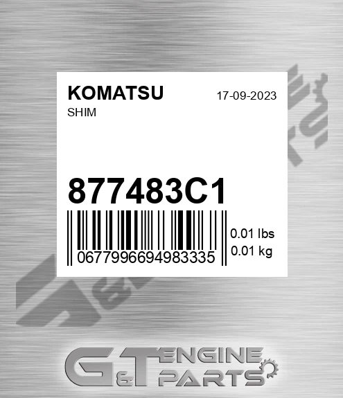 877483C1 Shim for KOMATSU