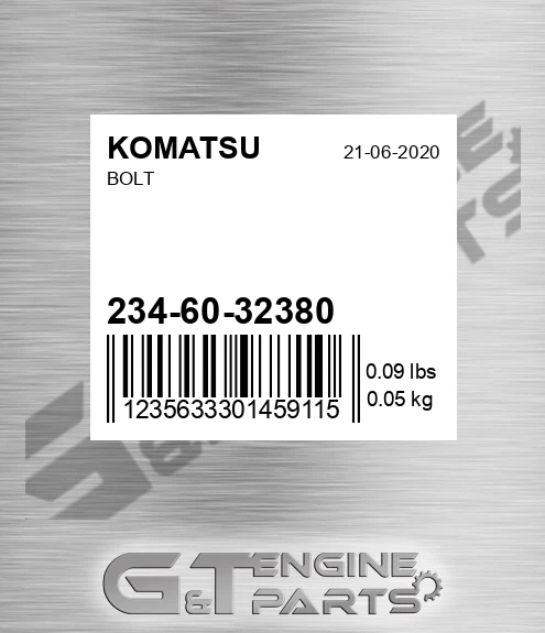 234-60-32380 Bolt for KOMATSU