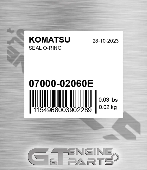 07000-02060E Seal O-ring