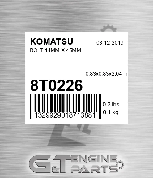 8T0226 Bolt 14mm X 45mm
