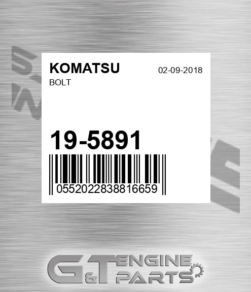 19-5891 Bolt for KOMATSU