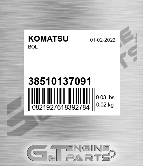 385-10137091 Bolt for KOMATSU