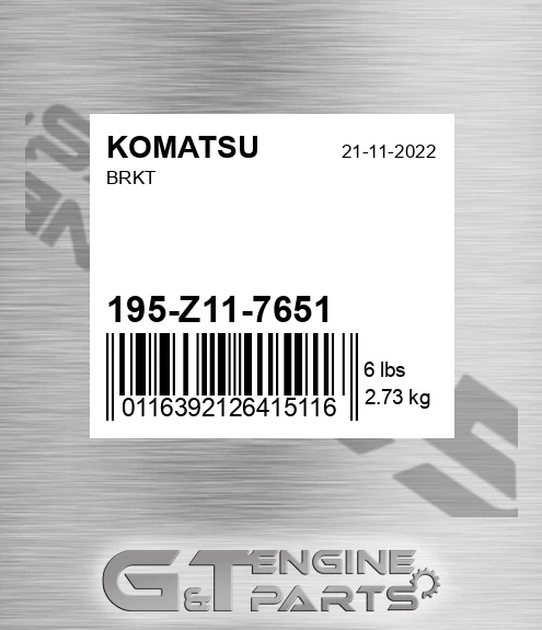 195-Z11-7651 Brkt for KOMATSU