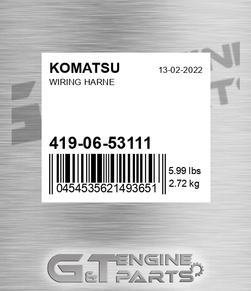 419-06-53111 Wiring Harne for KOMATSU