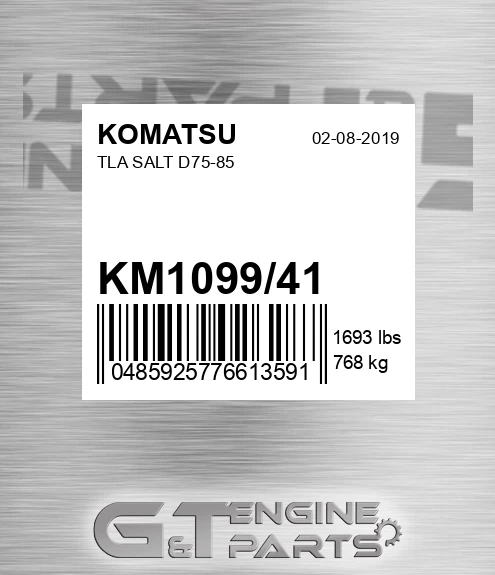 KM1099/41 Tla Salt D75-85 for KOMATSU