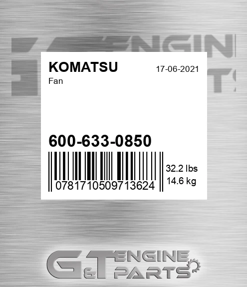 600-633-0850 Fan for KOMATSU