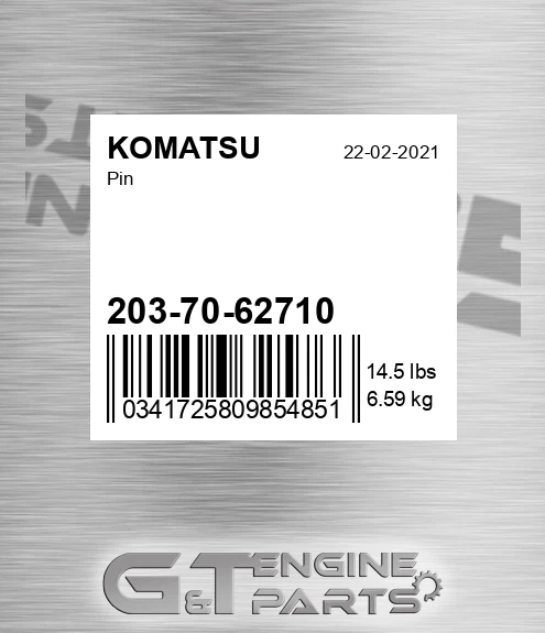 203-70-62710 Pin for KOMATSU