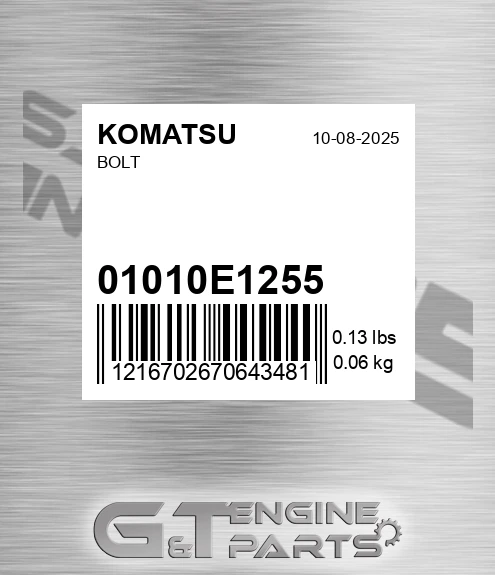 01010-E1255 Bolt for KOMATSU