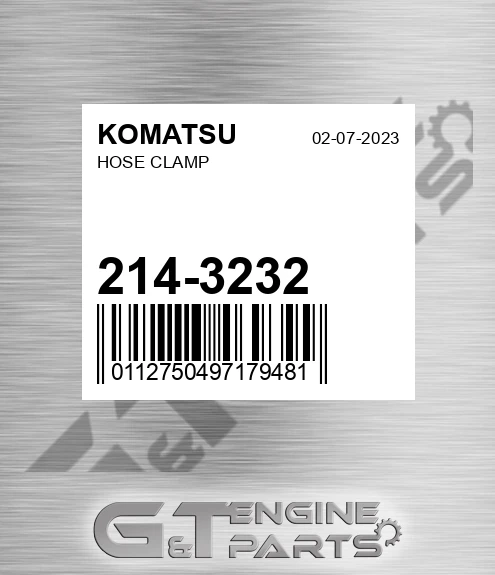 214-3232 Hose Clamp for KOMATSU