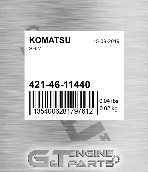 421-46-11440 Shim for KOMATSU