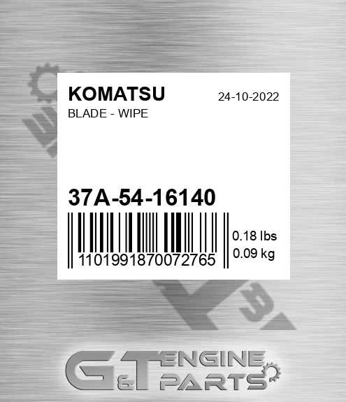 37A-54-16140 Blade - Wipe for KOMATSU