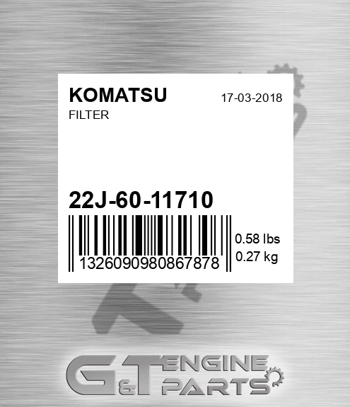 22J-60-11710 Filter for KOMATSU