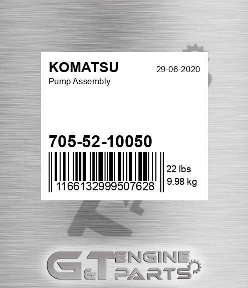 705-52-10050 Pump Assembly for KOMATSU