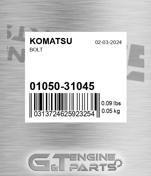 01050-31045 Bolt for KOMATSU