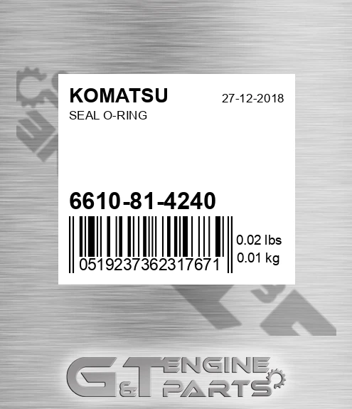 6610-81-4240 Seal O-ring for KOMATSU