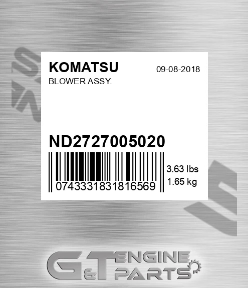 ND2727005020 Blower Assy. for KOMATSU