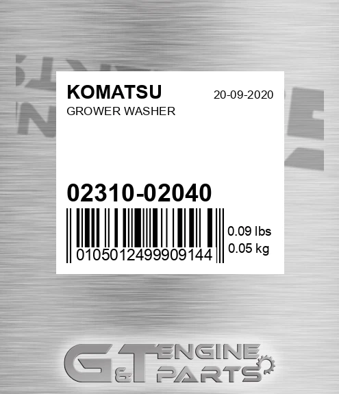02310-02040 Grower Washer for KOMATSU