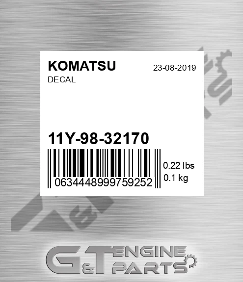 11Y-98-32170 Decal for KOMATSU