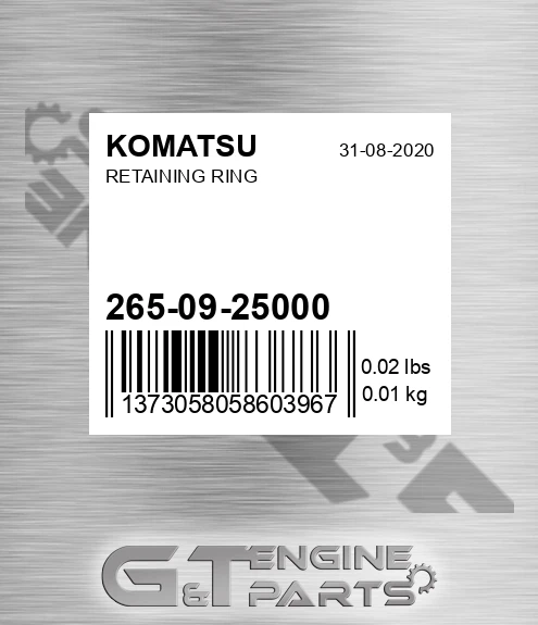 265-09-25000 Retaining Ring for KOMATSU
