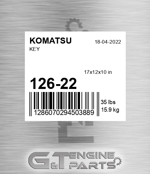 126-22 Key for KOMATSU