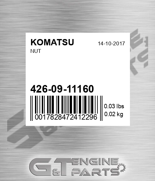 426-09-11160 Nut for KOMATSU