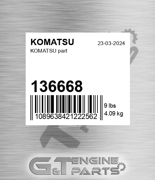136668 Part for KOMATSU