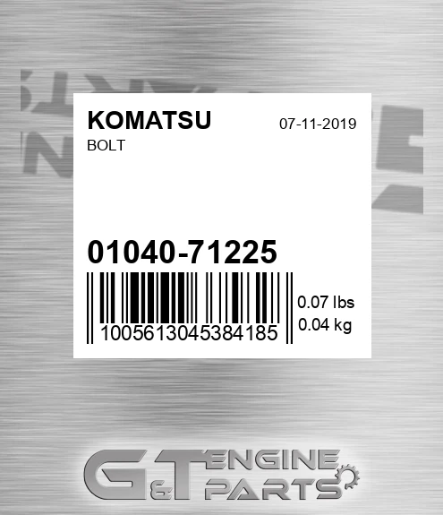 01040-71225 Bolt for KOMATSU